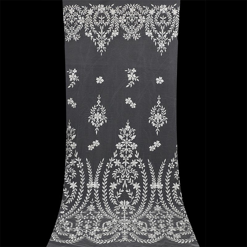 Lace Fabric Dress Leaf Polyester Sequin Fabric for Women's Wear Wholes 4